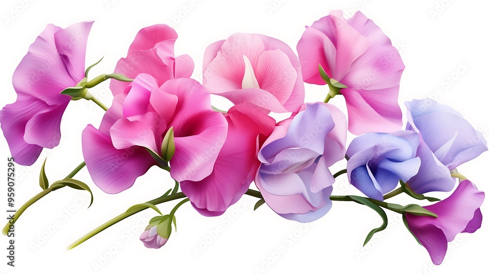 Sweetpea fragrant delicate and pastel-colored on a background color Sweetpea fragrant delicate and pastel-colored on a background color