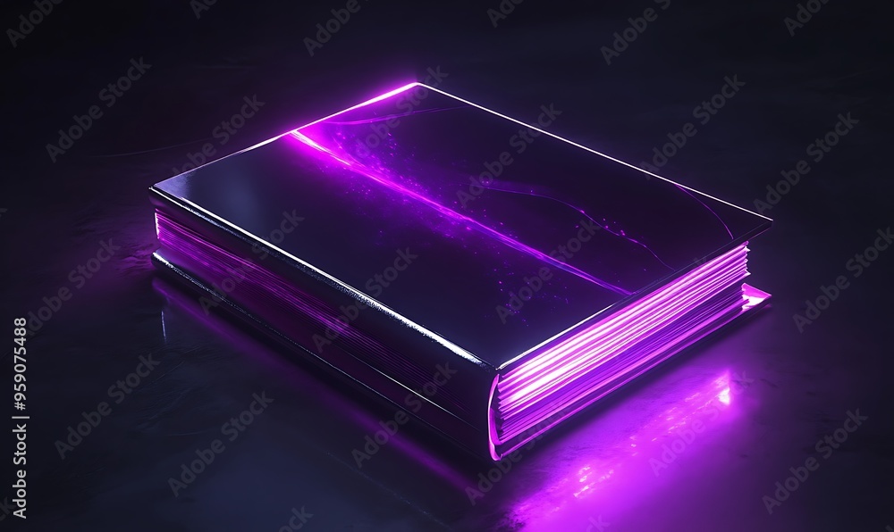 Glowing Purple Book with a Shiny Cover Glowing Purple Book with a Shiny Cover