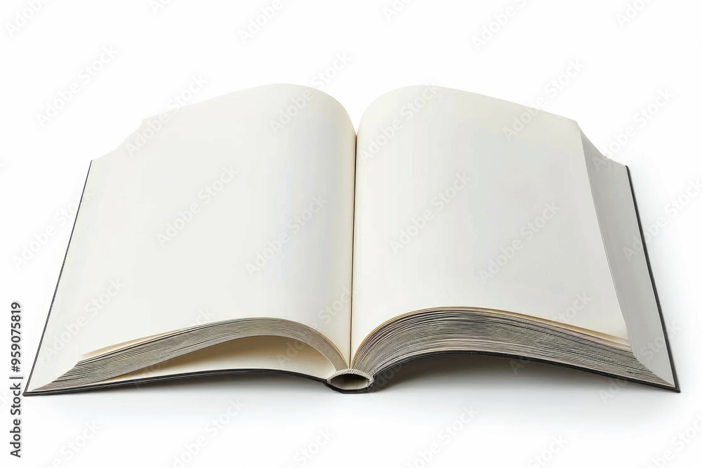 An open book on a white surface, perfect for education and learning concepts An open book on a white surface, perfect for education and learning concepts