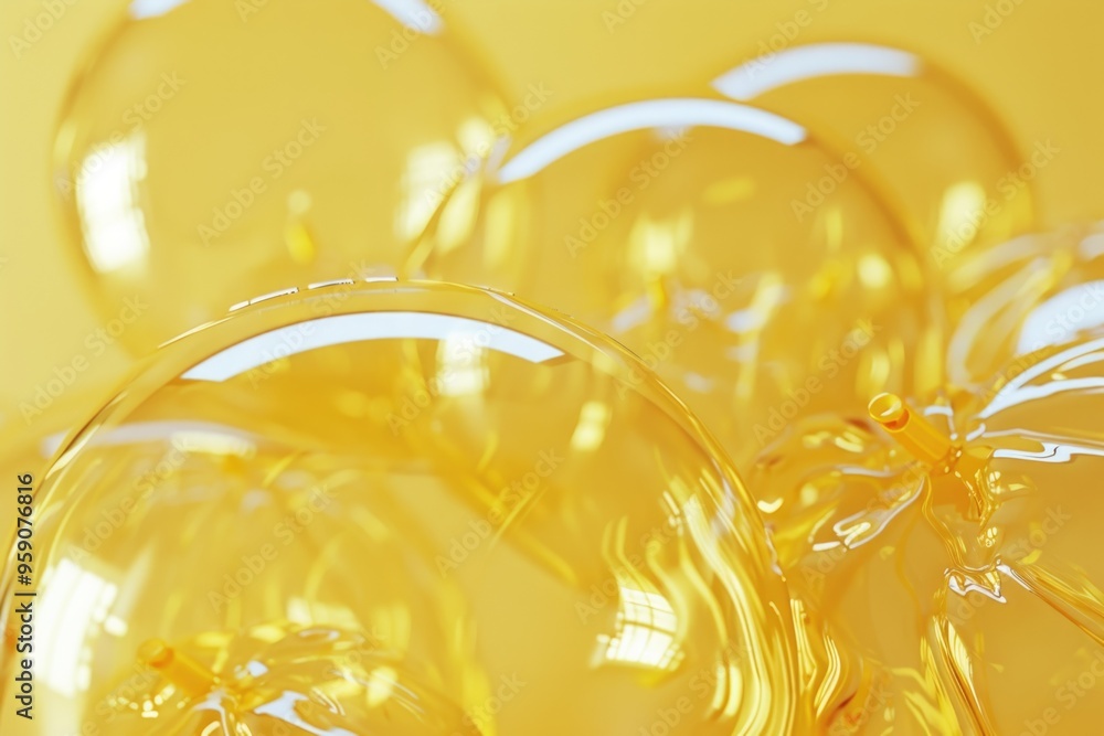 A close-up view of a cluster of yellow balloons, great for highlighting or illustrating concepts related to celebration, joy, and party themes A close-up view of a cluster of yellow balloons, great for highlighting or illustrating concepts related to celebration, joy, and party themes