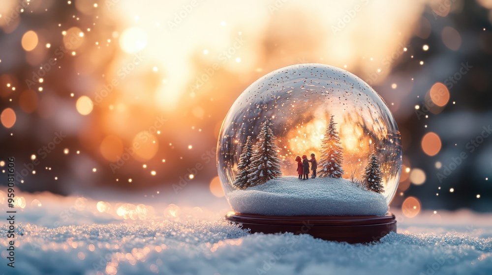 Winter Wonderland Snow Globe with Falling Snow Winter Wonderland Snow Globe with Falling Snow
