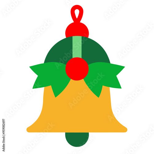 christmas bell with ribbon