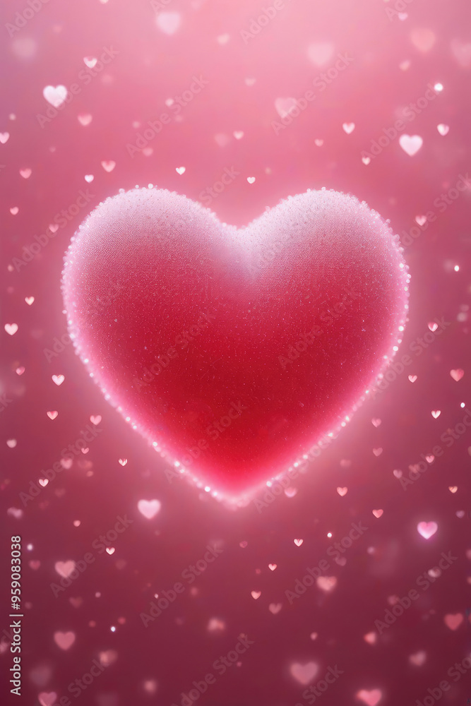 Red hearts with pink bokeh abstract background and starfield dust. Red hearts with pink bokeh abstract background and starfield dust.
