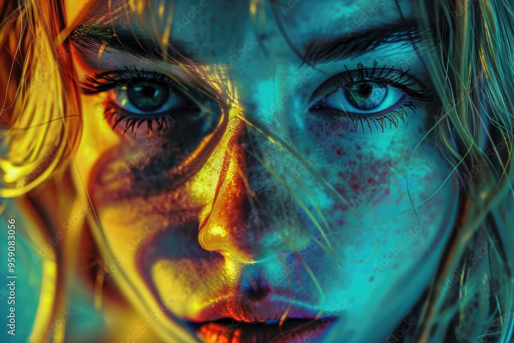 Close-up portrait of a woman with freckles, suitable for beauty and lifestyle concepts Close-up portrait of a woman with freckles, suitable for beauty and lifestyle concepts