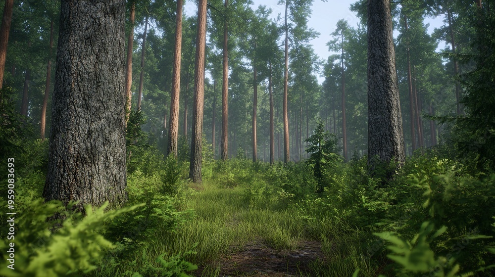dense forest with tall trees and various vegetation dense forest with tall trees and various vegetation