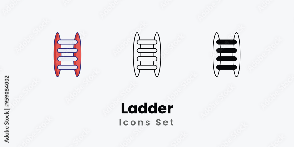 Ladder Icons thin line and glyph vector icon stock illustration Ladder Icons thin line and glyph vector icon stock illustration