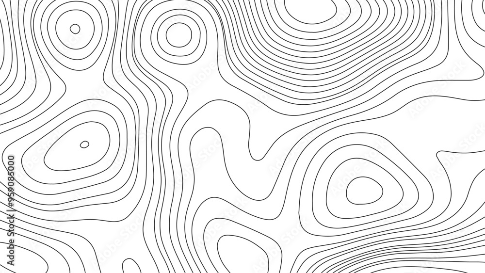 Fototapeta premium Abstract topographic map background. Line topography map contour background, geographic grid. Abstract vector illustration.