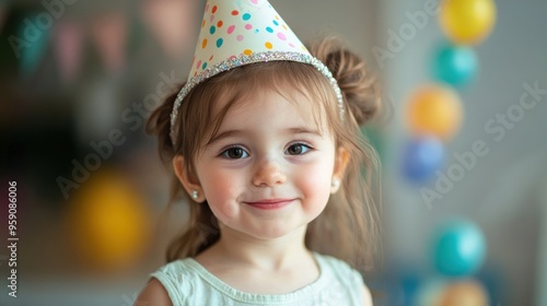 Birthday Girl with Party Hat
