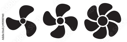 Fan speed icon vector set. Propeller speed symbol illustration