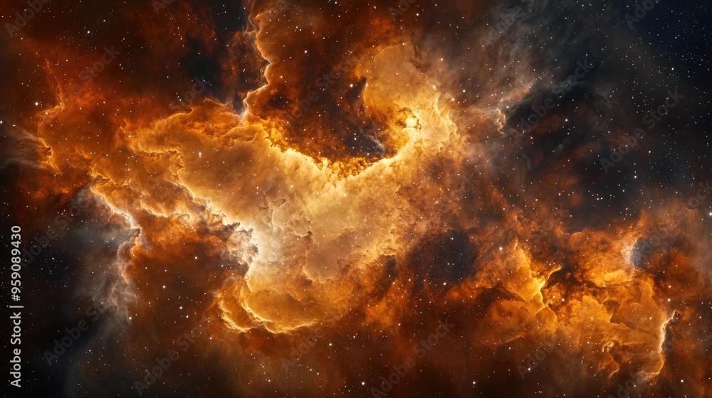 Obraz premium Cosmic Dust and Gas: Early Stages of Solar System Formation