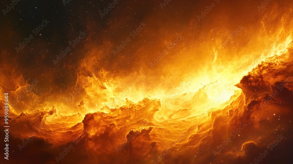 Fototapeta premium Nebula Collapse: High-Detail Birth of Our Solar System