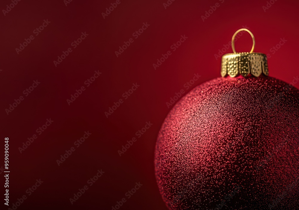 Elegant Red Christmas Bauble with Gold Cap Elegant Red Christmas Bauble with Gold Cap