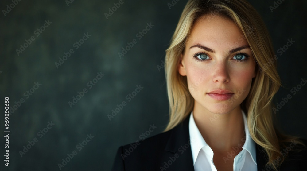 Φωτογραφία A clear, high-definition portrait of a businesswoman with a serious yet approachable demeanor, dressed in executive attire and ready for a meeting