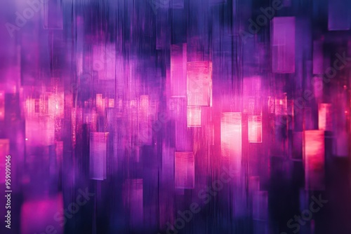 Abstract Christmas Lights in Violet Dream