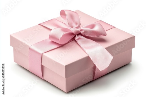 Elegant pink gift box with satin ribbon for celebrations and special occasions