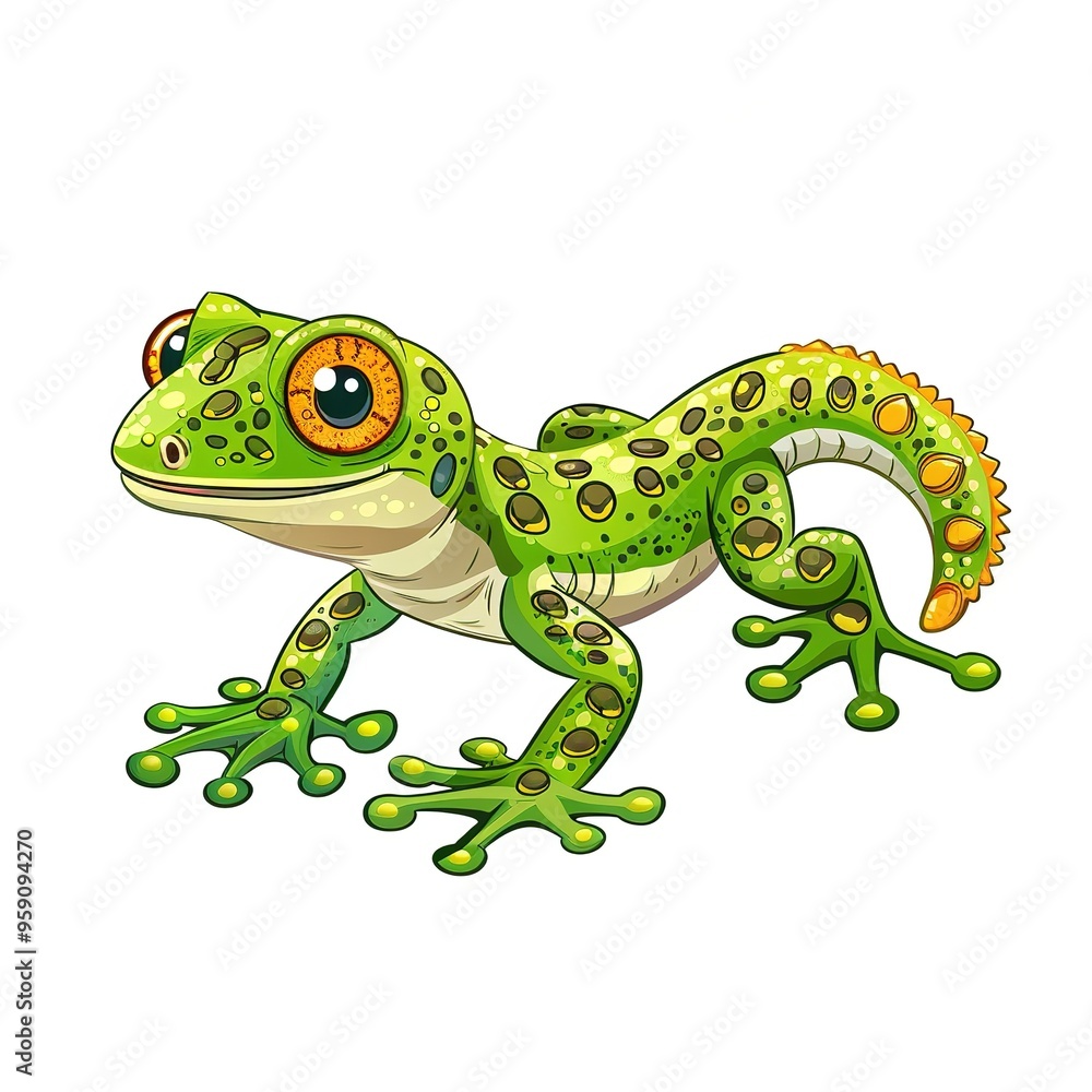 Fototapeta premium Gecko Poison element animal cartoon isolated whitebackground 16:9