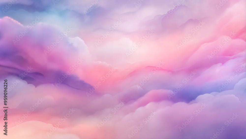 Dreamy pastel clouds background, soft pink and purple hues, ethereal atmosphere Dreamy pastel clouds background, soft pink and purple hues, ethereal atmosphere