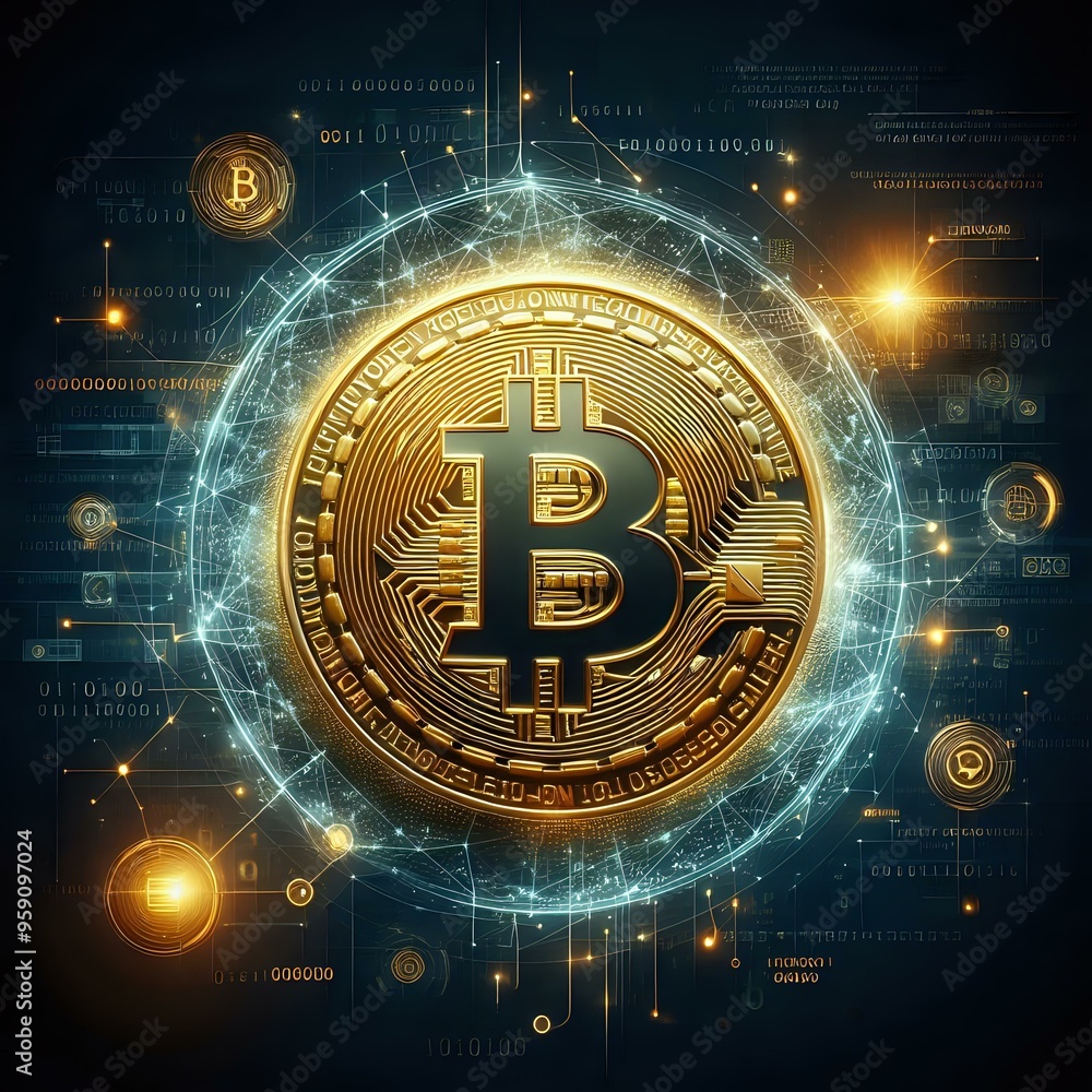 bitcoin symbol on technological background
bitcoin symbol on technological background