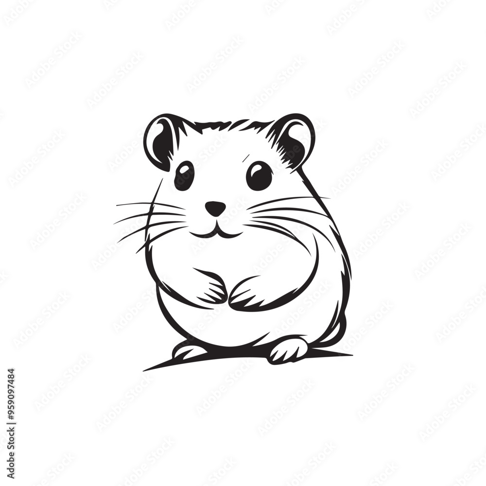Hamster in cartoon, doodle style . Image for t-shirt, web, mobile apps and ui. Isolated 2d vector illustration in logo, icon, sketch style, Eps 10, black and white. AI Generative Hamster in cartoon, doodle style . Image for t-shirt, web, mobile apps and ui. Isolated 2d vector illustration in logo, icon, sketch style, Eps 10, black and white. AI Generative