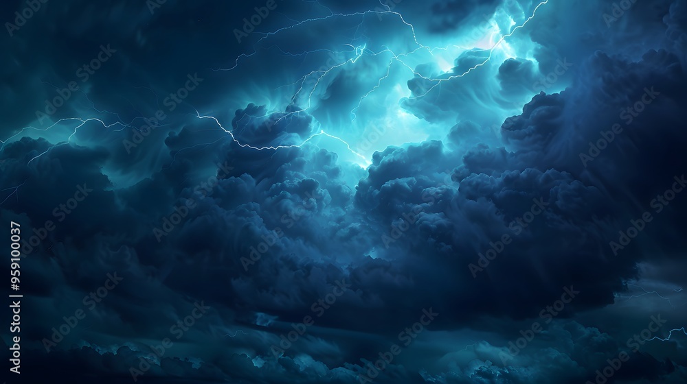 Dramatic Stormy Sky: A dramatic stormy sky with dark clouds and lightning bolts illuminating the scene.
Dramatic Stormy Sky: A dramatic stormy sky with dark clouds and lightning bolts illuminating the scene.