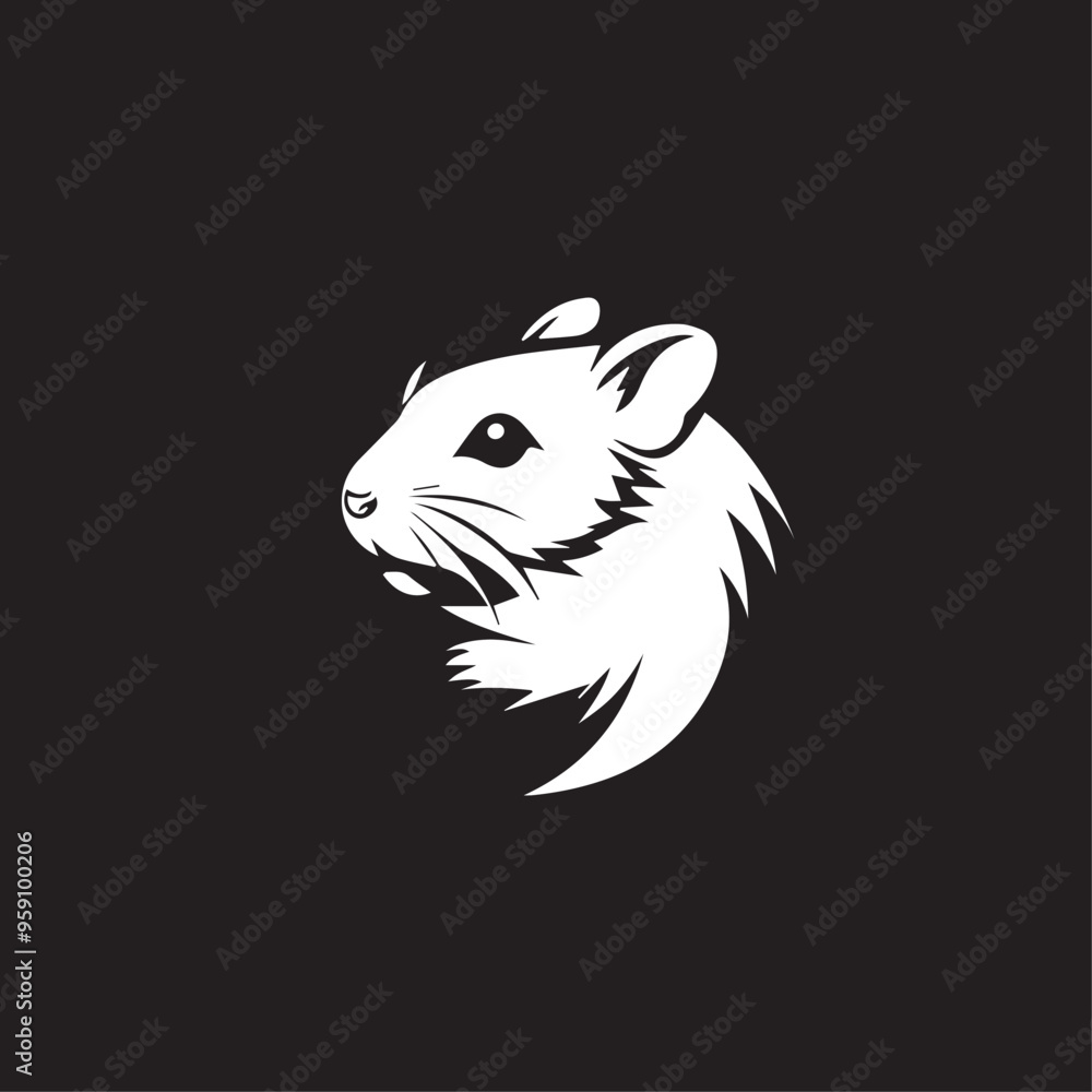 Fototapeta premium Hamster in cartoon, doodle style . Image for t-shirt, web, mobile apps and ui. Isolated 2d vector illustration in logo, icon, sketch style, Eps 10, black and white. AI Generative