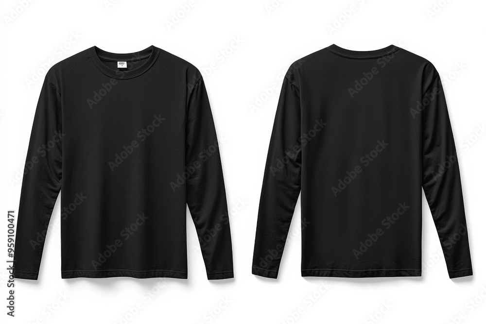 Black long sleeve tshirt mockup isolated created with Generative AI Black long sleeve tshirt mockup isolated created with Generative AI