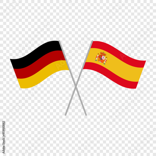 Spain and Germany flags. Vector illustration