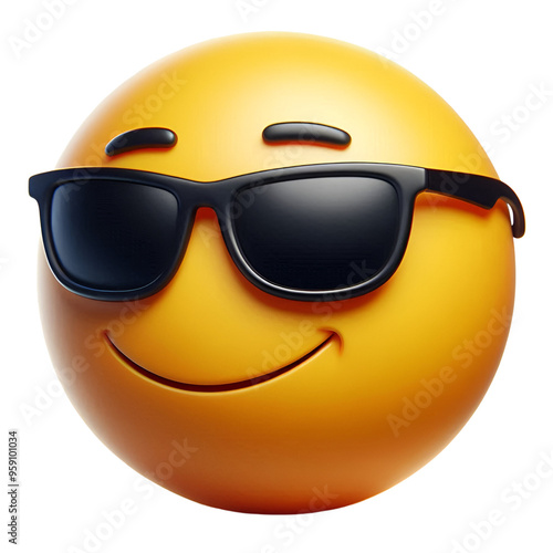 3D emoji face with a cool expression