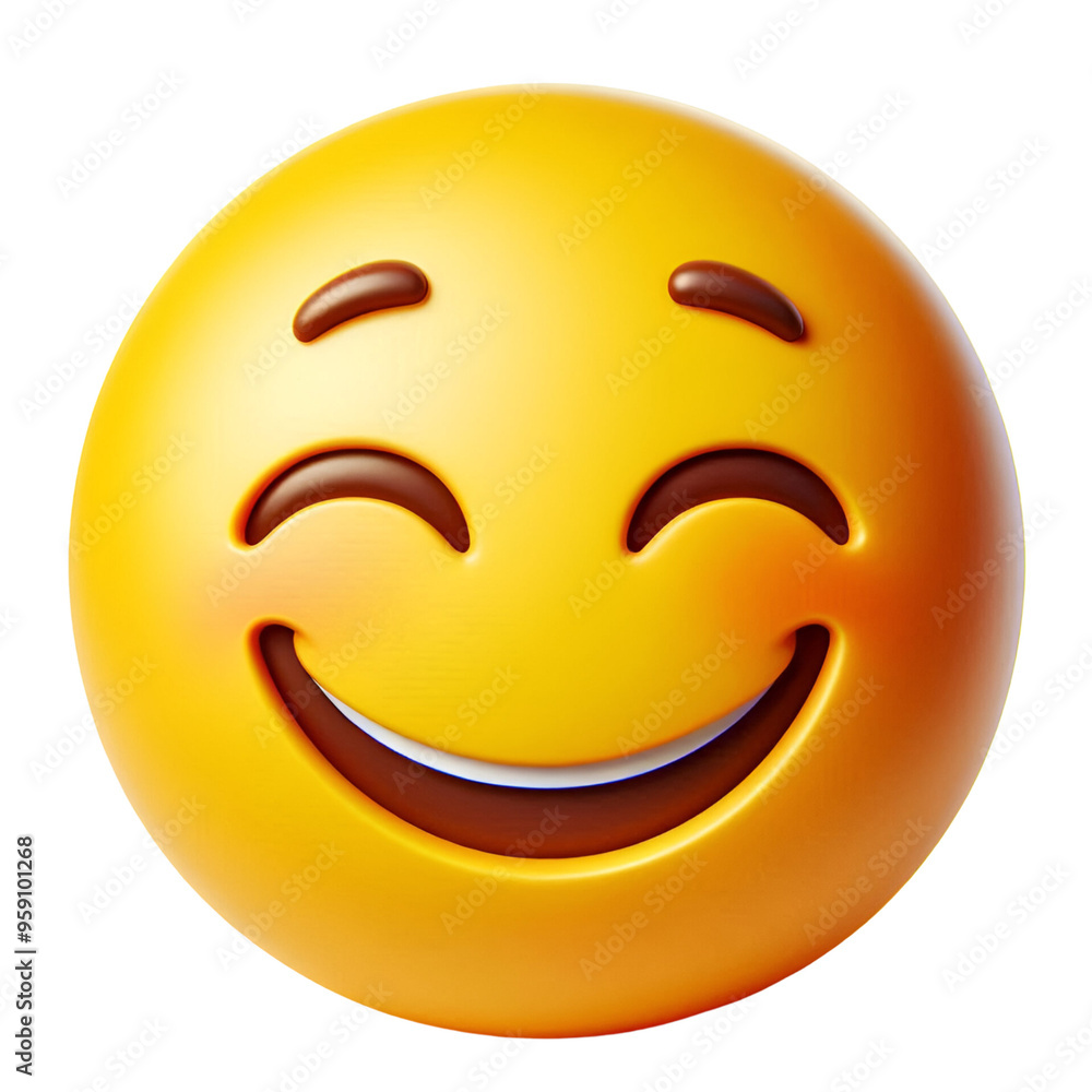 3D emoji face with a smiling expression 
