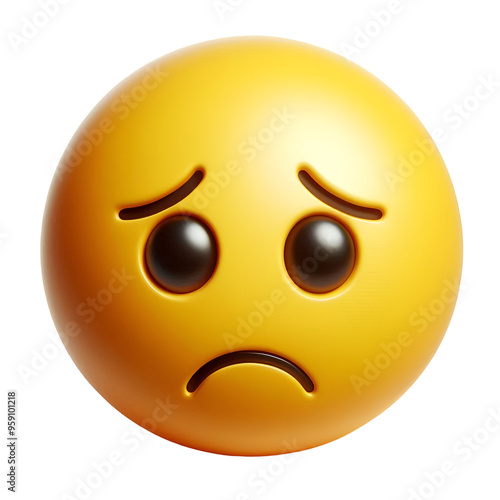 3D emoji face with a sad expression