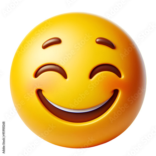 3D emoji face with a smiling expression 