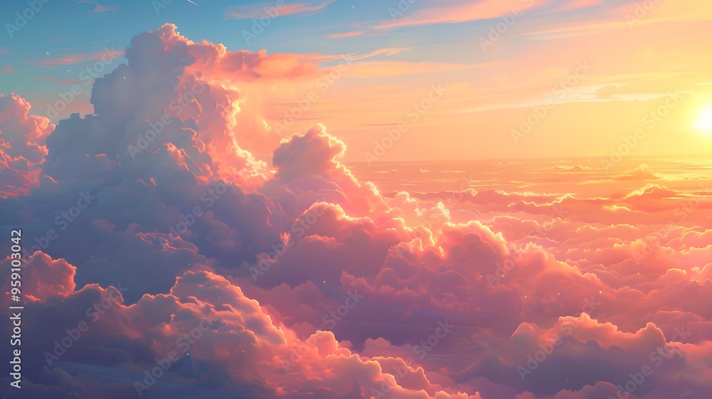 Golden Hour Sky: A stunning sky at golden hour, with hues of orange and pink blending into the clouds. Golden Hour Sky: A stunning sky at golden hour, with hues of orange and pink blending into the clouds.