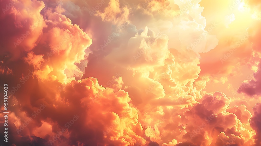 Golden Hour Sky: A stunning sky at golden hour, with hues of orange and pink blending into the clouds. Golden Hour Sky: A stunning sky at golden hour, with hues of orange and pink blending into the clouds.