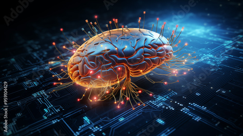 Medical research on brain neural systems uses clinical diagnostics, vital biometrics, and infographics for hospital care.