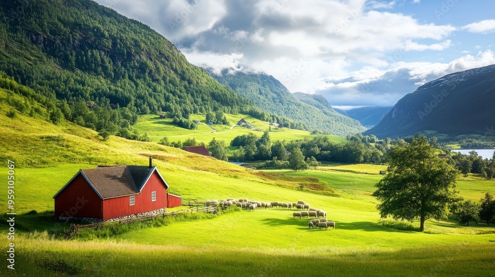 charming sheep farm in a gorgeous valley in Norway charming sheep farm in a gorgeous valley in Norway