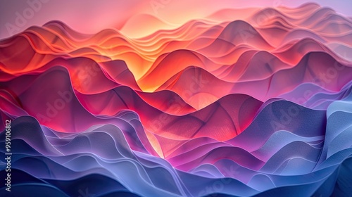 abstract wallpaper, background, pink abstract waves, paper art, ribbed fabric, purple, pink
