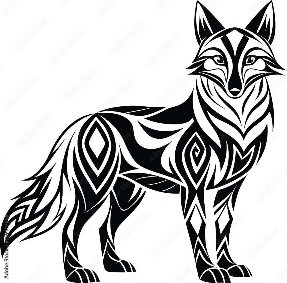 Fox abstract line art Fox abstract line art