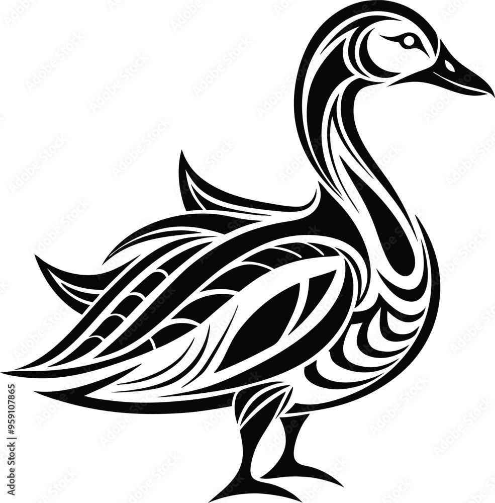 Obraz premium Duck abstract line art