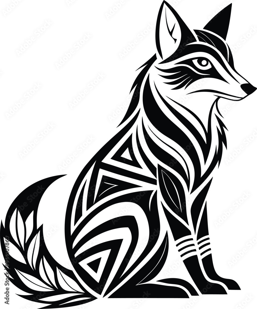 Obraz premium Fox abstract line art