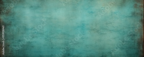 Turquoise blank paper with a bleak and dreary border