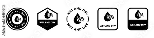 Wet and Dry - vector signs for product labeling.