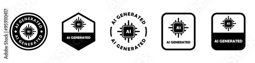 AI generated - vector signs for content made with artificial intelligence usage.