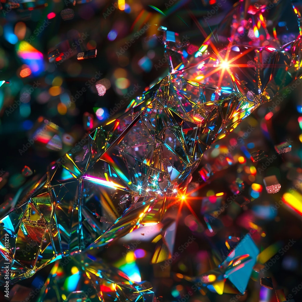 A close up of a bunch of colorful crystals A close up of a bunch of colorful crystals