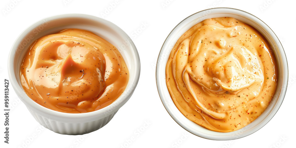Dip sauce isolated on transparent background, set of Dip sauce isolated on transparent background, set of