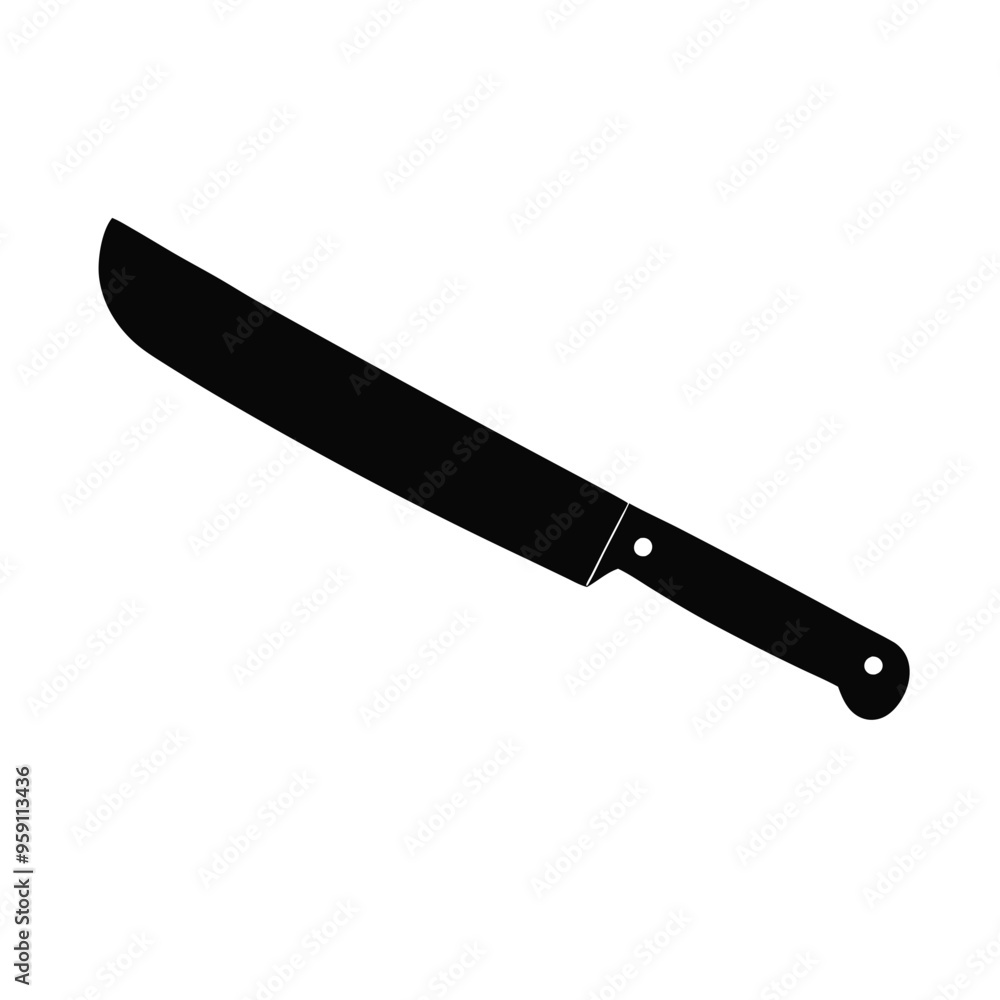 a machete or big knife, vector silhouette, a machete or big knife, vector silhouette,