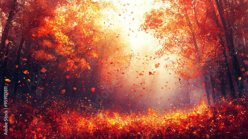 Autumn background, fall background. AI generative