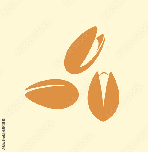 Pistachio  logo. Isolated pistachio on white background