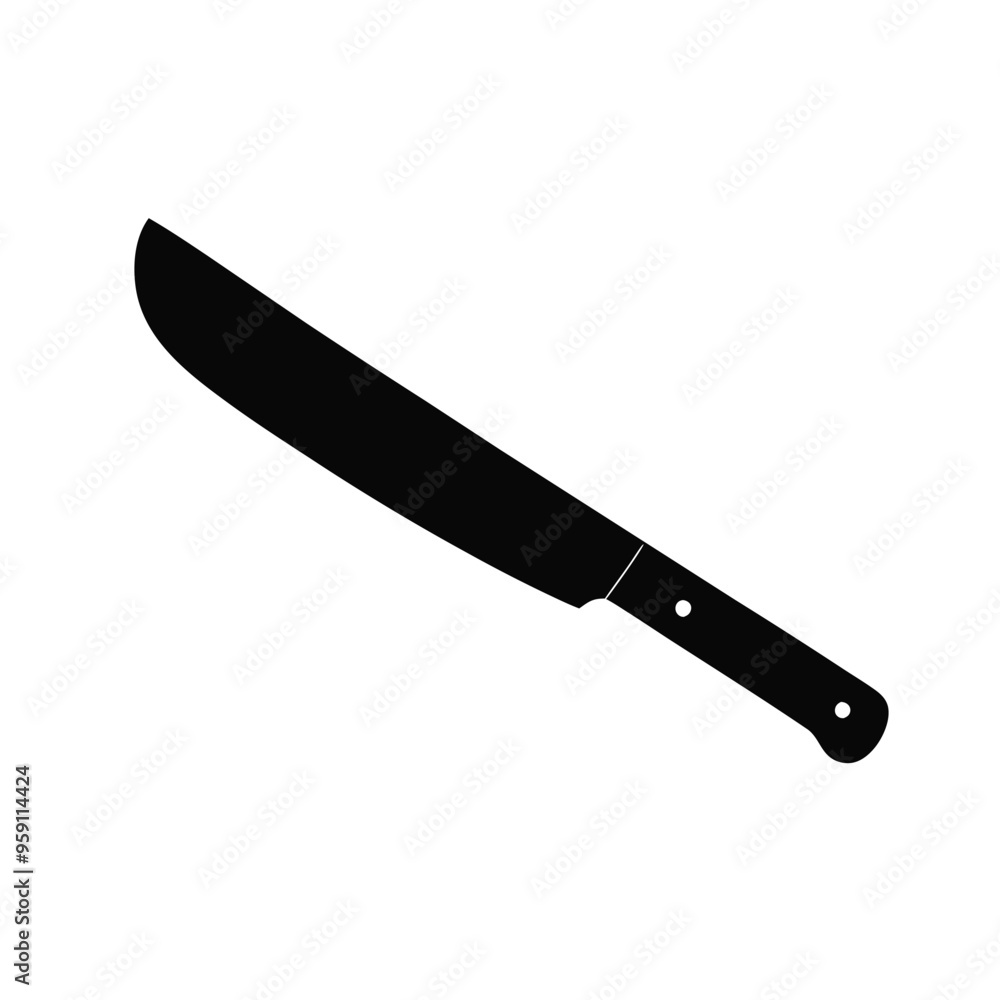 a machete or big knife, vector silhouette, 