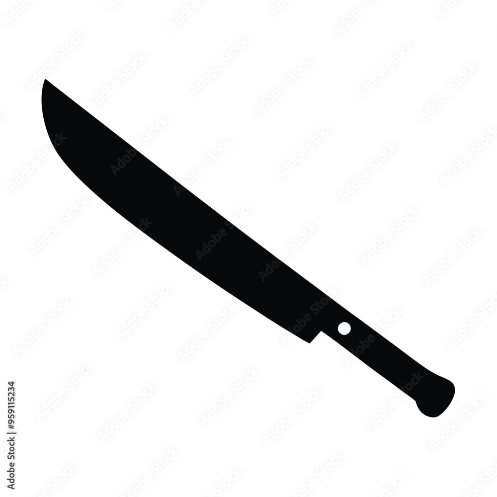 a machete or big knife, vector silhouette, a machete or big knife, vector silhouette,