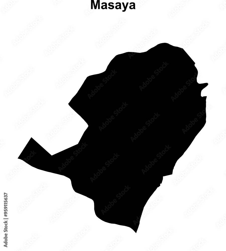 Masaya department blank outline map Masaya department blank outline map